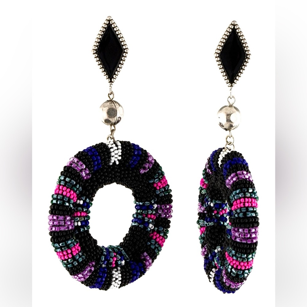 🌺🎉HP🎉🌺 NWT Isabel Marant Beaded Hoop Chandeliers - Picture 15 of 16